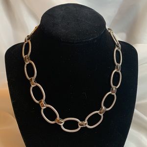 Monet Silver Tone Oval Link Chain Necklace